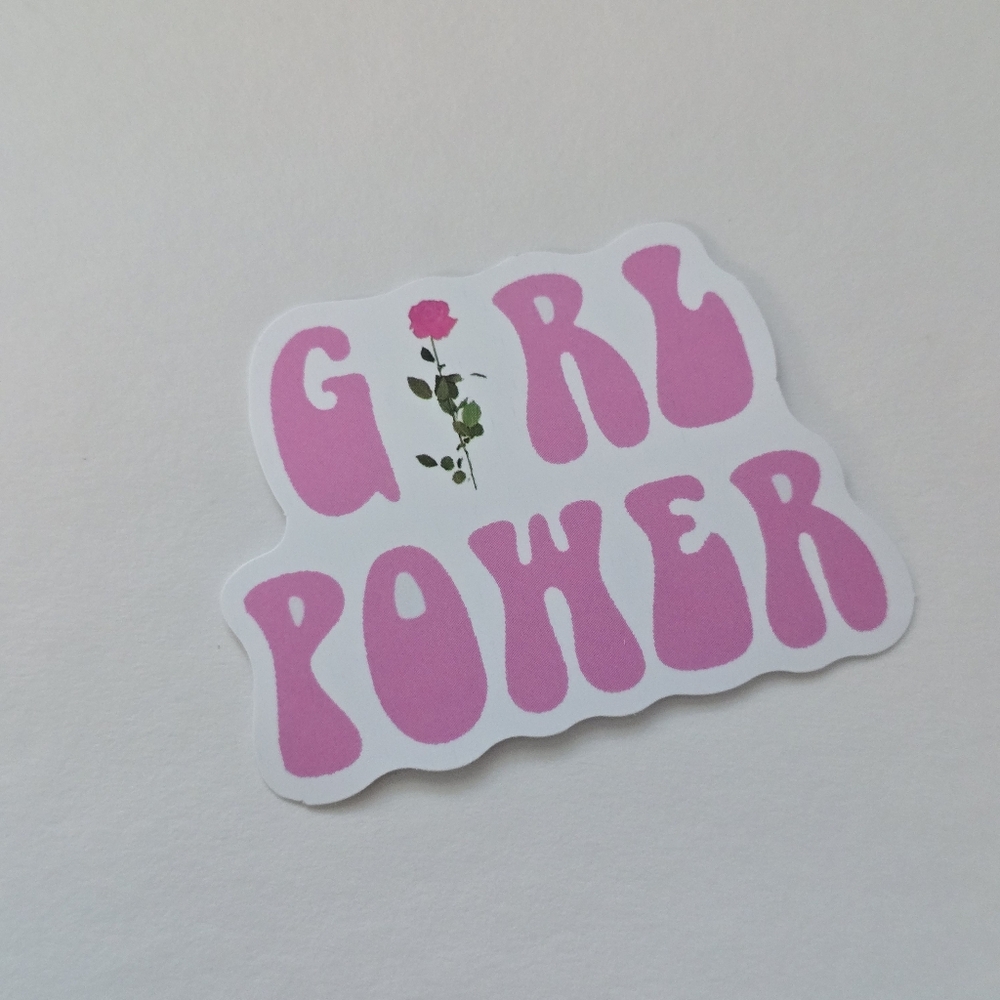 10/$10 Girl Power Sticker with Pink Letters